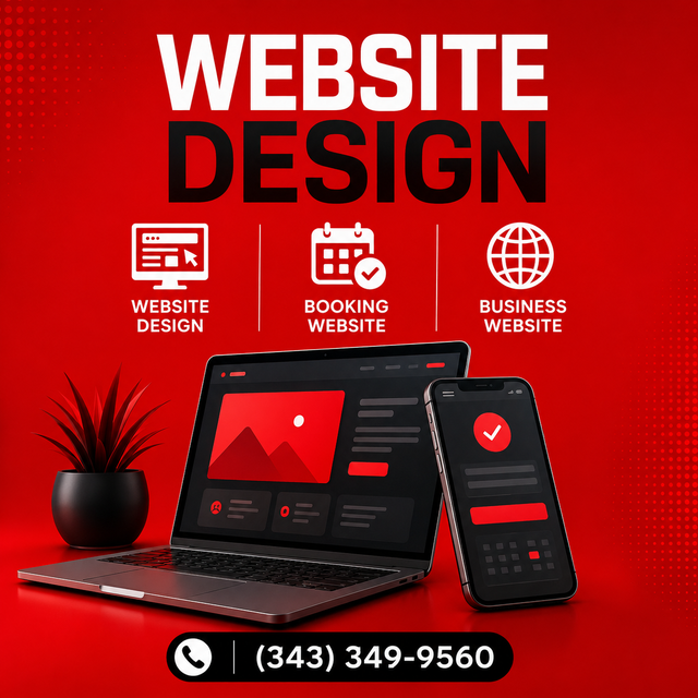WEBSITE DESIGN, BOOKING WEBSITE, BUSINESS WEBSITE (343)349-9560