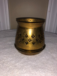 Vintage Brass Incense or Tea Light Burner with Brass Tray 3" D X