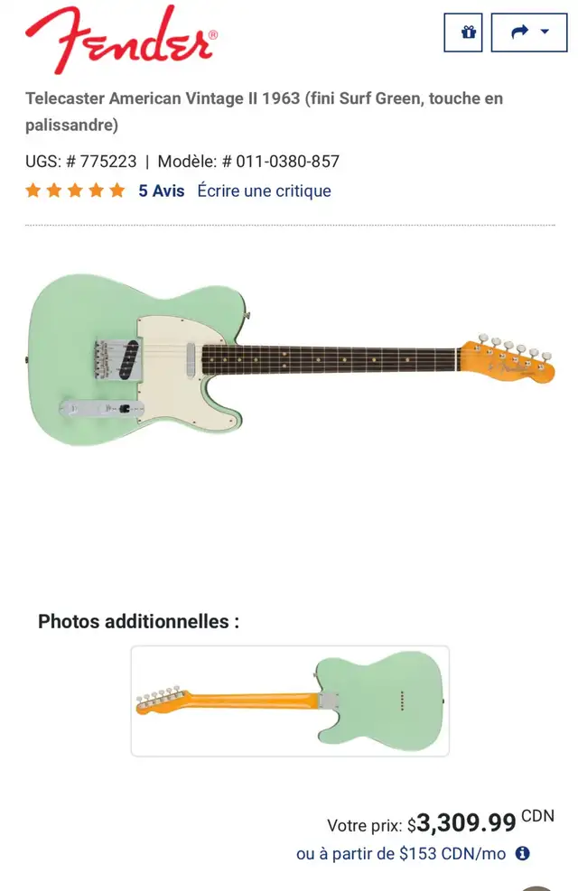 Fender American vintage ll 1963 telecaster 2023 in Guitars in City of Toronto - Image 6