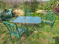 Glass Patio Table + 4 Chairs Only ONLY $49 ! Trampoline Cheap!