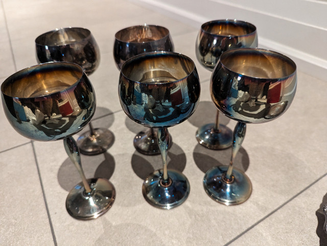 GOBLET – SET OF 6 – SILVER PLATED SET in Kitchen & Dining Wares in Oshawa / Durham Region - Image 3