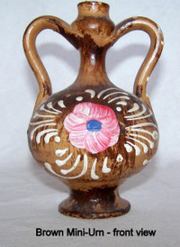 Brown mini-Urn, graceful and elegant, best display for 1 flower