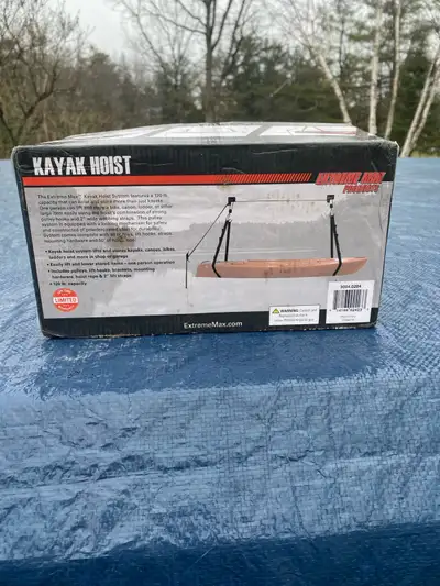 Kayak Hoist has never been used. I took it out of the box but did not use it. All parts and instruct...