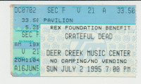 GRATEFUL DEAD CONCERT STUB 07/02/95 DEER CREEK REX FOUNDATION