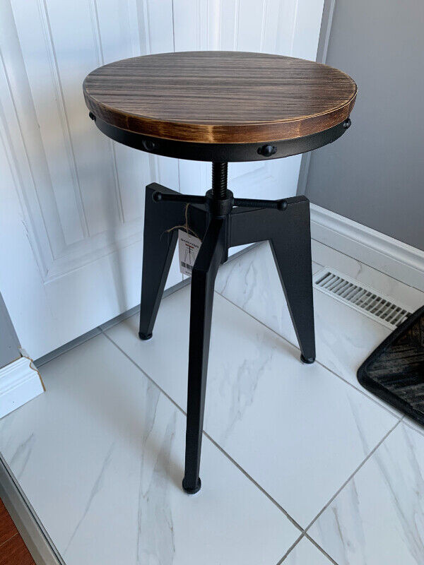 Bar Chair, Loft Style Retro Wrought Iron Made Old High Bar Stool in Other in Calgary - Image 3