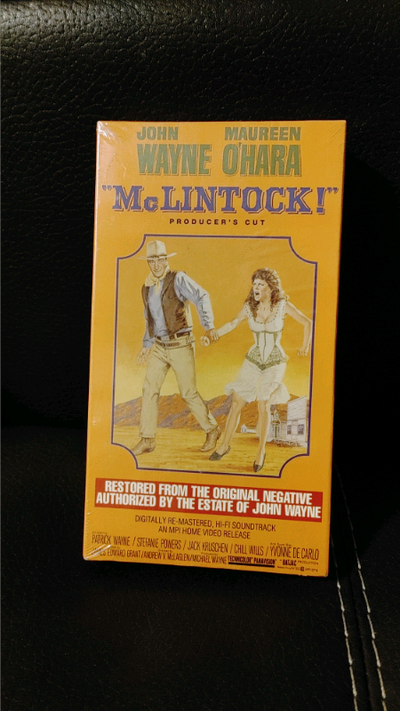 Sealed McLintock VHS tape. Never been opened or played. Mint condition. Not tested.