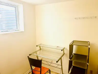 Private room furnished with brand new window in a walkout basement.Available immediately or from 1-M...