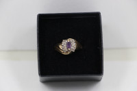 10Kt Yellow Gold Ring w/ Purple Gemstone 3.4g (#15151)