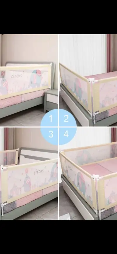 Children's bed barrier fence safety guardrail, View more