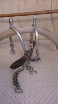 Antique Metal Spurs with Buckle and chain