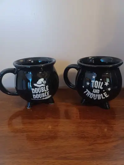 Double Double Toil Trouble Black Mugs Cauldron, View more