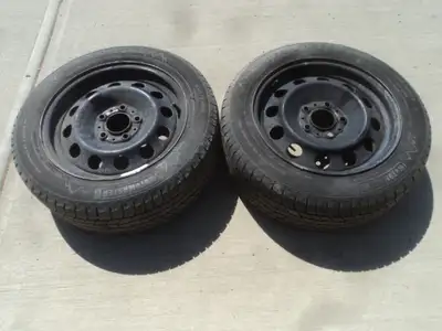 2 Motomaster winter tires with steel rims are for sale. Tires are 205/55/16, 5X120 mm bolt pattern....