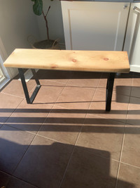 Pine Bench with steel legs