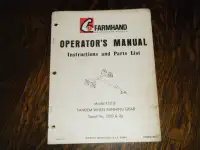Farmhand 55 B  Running Gear  Operators Manual and Parts List