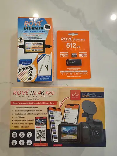 ROVE R2-4K PRO Dash Cam Bundle, View more
