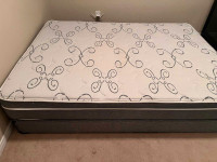 Queen size mattress with box spring hardly used no stains