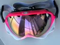 Oakley Wisdom goggles white pink iridium lens ski snowboard