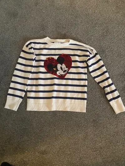 Sweater - Flippy Mickey Mouse Sequin Heart - GAP KIDS girl's siz, View more