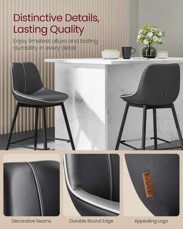 Counter Height Bar Stool with Back, Ergonomic Backrest, Synthet in Chairs & Recliners in Markham / York Region - Image 10
