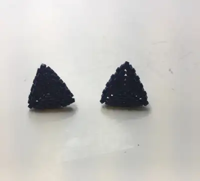 SE-61 - 14k Gold Blue Triangle Stud Earrings – Estate Jewelry, View more