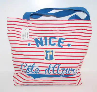 I have for sale a BRAND NEW with Tag, French NICE Red striped canvas handbag - purchased in France....