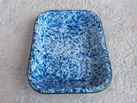 Vintage Blue and White Spatterware Baking Pan
