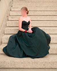 Graduation Black Ballgown strapless Size 0