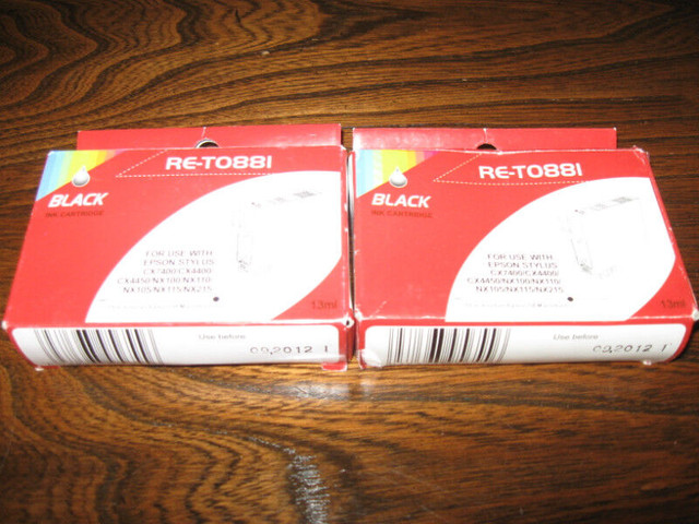 2 new RE-T088I Black Re-manufactured cartridges + more -$5 lot in Other in City of Halifax