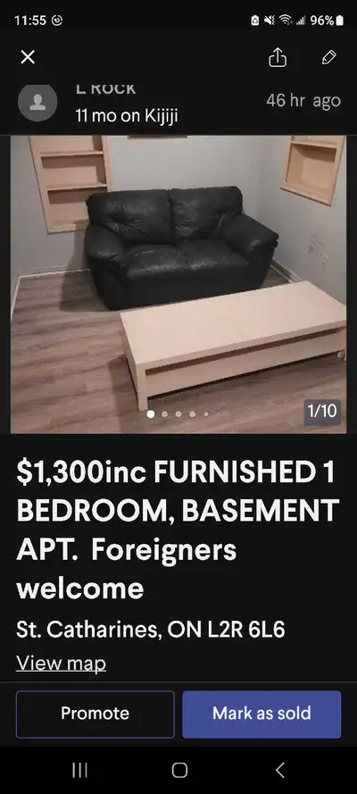 NON-SMOKING FURNISHED ONE BEDROOM, Basement APT. Rent includes all Furniture which STAYS in Apt. and...