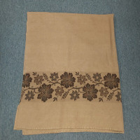 Stunning flower pattern. Earth tone wool blanket.