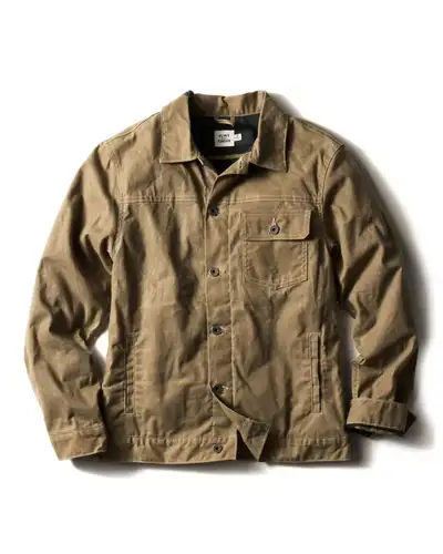 Flint and Tinder Flannel-Lined Waxed Trucker Jacket, View more