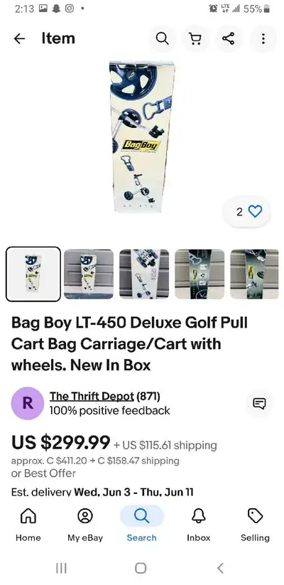 Bag Boy LT-450 Golf Cart Carriage - Chariot de Golf Deluxe, View more