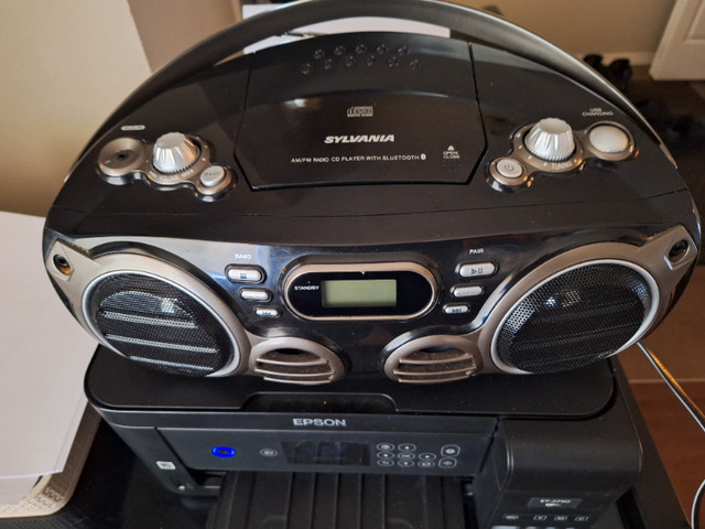 SYLVANIA STEREO AM/FM CD PLAYER WITH BLUETOOTH in Stereo Systems & Home Theatre in St. Albert