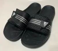Adidas Slides / Sandals - Black & White - Mens Size 11
