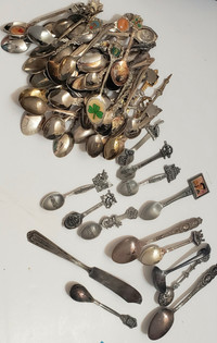 Souvenir Spoons 60 Silver Plate