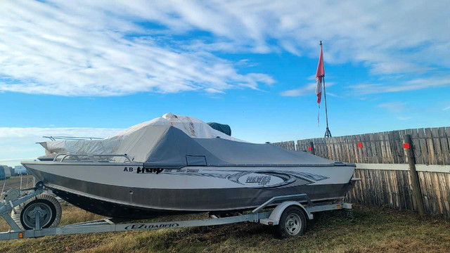 2019 20' Hewescraft Aluminum jet boat in Powerboats & Motorboats in Edmonton - Image 3