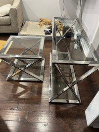 Glass Console Table /W matching side table. 