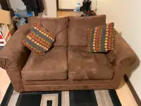 Love seat and pillows