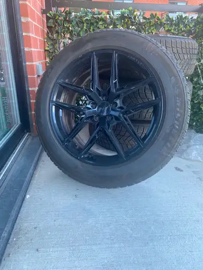 1600 dollars winter tires and Ruffino Mags Michelin X-Ice Winter Tires on Black Alloy Rims — 235/60...