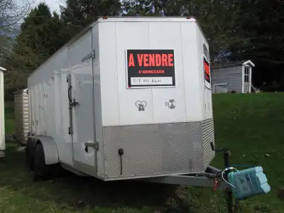 Remorque GATOU Elite 2018 fermée 7 pi x 14 pi x 6 pi de haut avec accessoires.