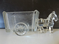 ORIGINAL RARE VINTAGE DONKEY & CART GLASS CANDY CONTAINER