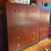 Wood-toned file cabinets: lots of storage!