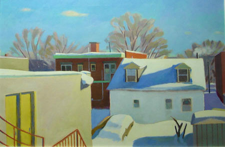 Richard VASKELIS Artiste Peintre Canadien Vue de Mon toit - Oil dans Art et objets de collection  à Ville de Montréal - Image 2