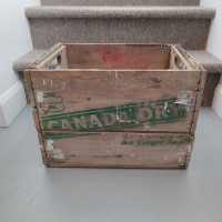 Caisse en bois vintage boisson gazeuse Canada Dry Ginger Ale