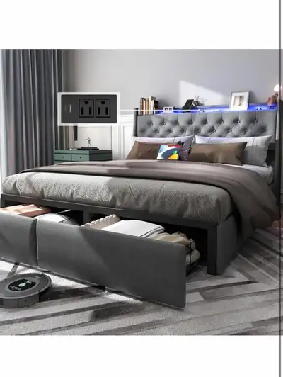 UINTAI Full Size Bed Frame with 2 Storage, View more