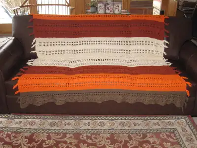 Handcrafted Afghan can be used as a Throw on the back of a couch or chair or as a Bedspread or Blank...