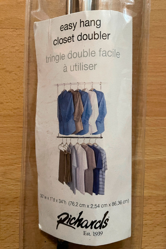 Tringle double pour garde-robe (les 2 pour $10) dans Rangement et organisation  à Trois-Rivières