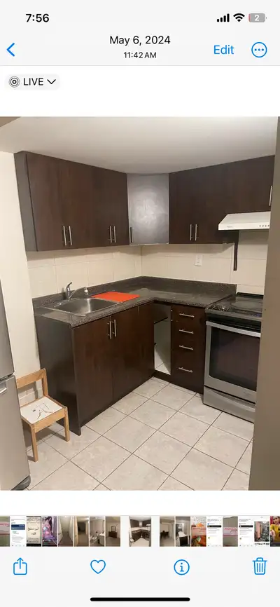 Full 2 room basement apartment with kitchen, bathroom and washing machines included. With Dinning an...