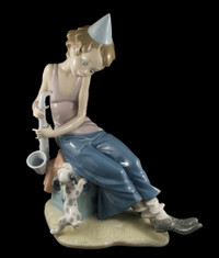 Lladro Spain Clown with Saxophone 5059 Rare Find Figurine