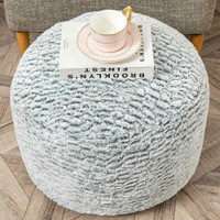 Brand New POUF plush Grey/White soft Ottoman gift